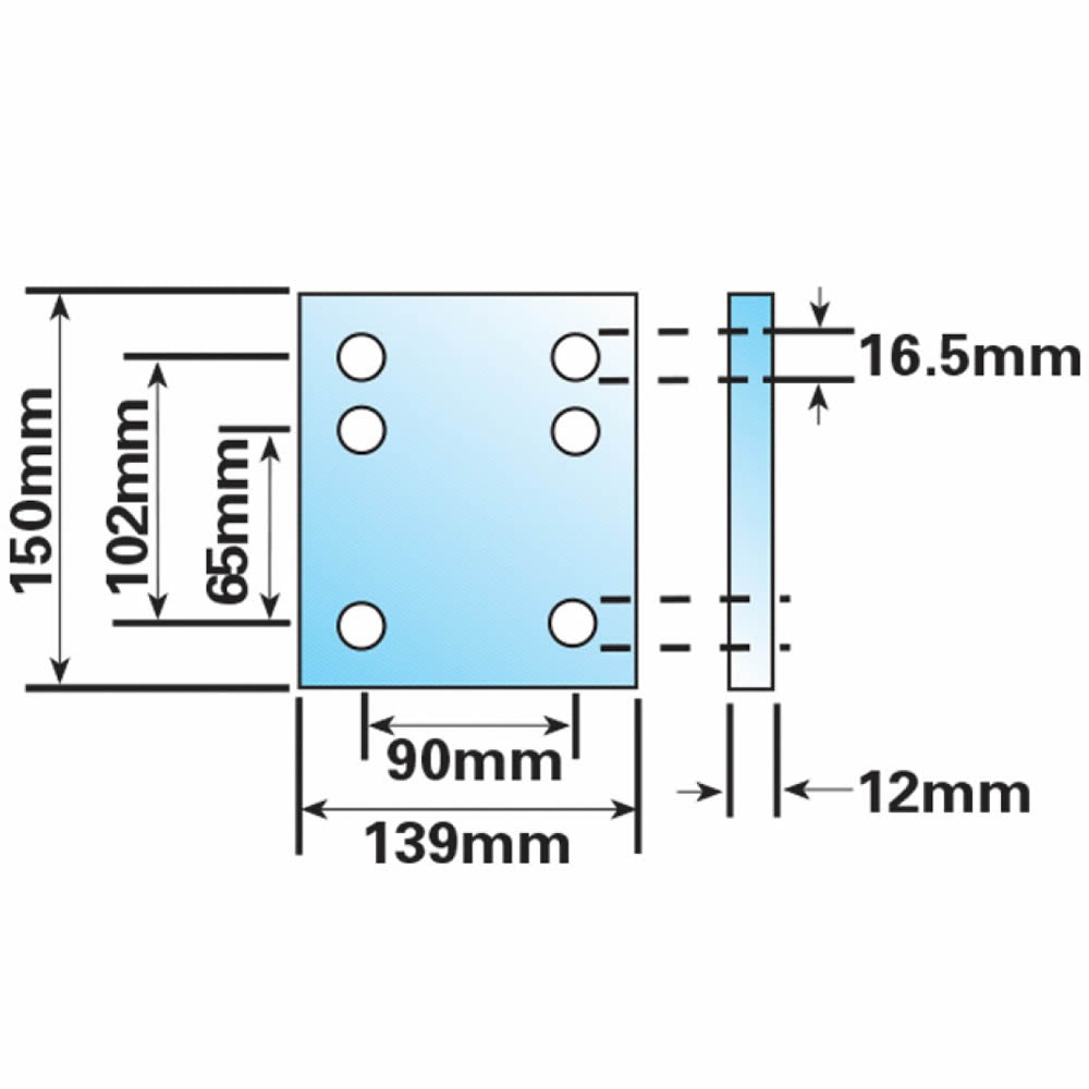 Tow Ball Drop Plate 4" 6 Hole Noryb