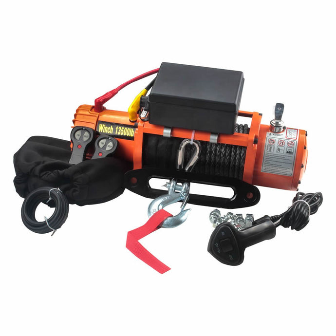 Winch Electric 12v 13500lbs Synthetic Rope Fairlead Remote Control